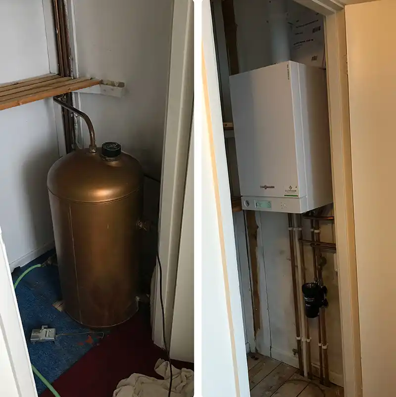 Airing cupboard combination boiler upgrade