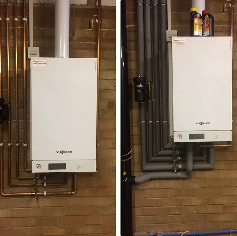 Combination boiler conversion into garage installation