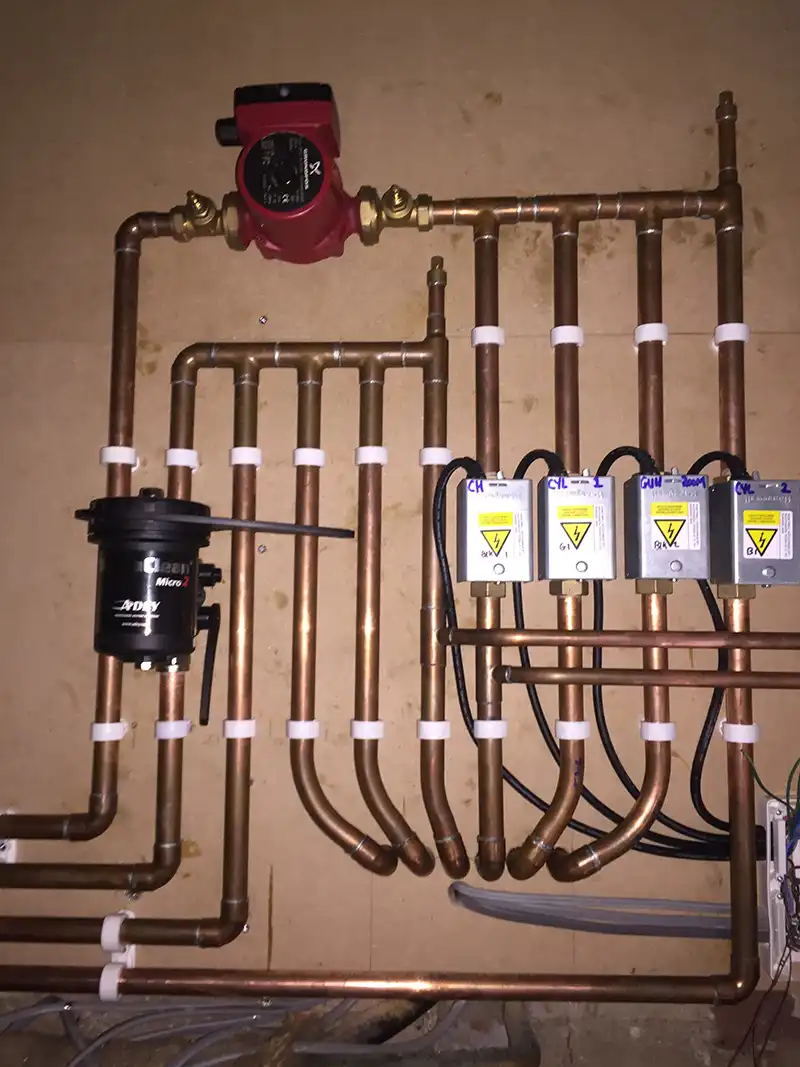 Multi zone system fed by HIU boiler