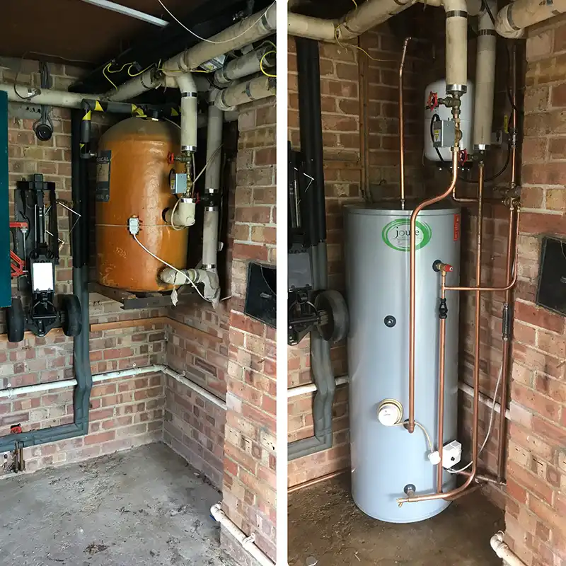 Gravity cylinder to high pressure cylinder upgrade